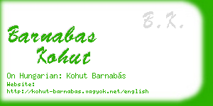 barnabas kohut business card