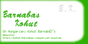 barnabas kohut business card